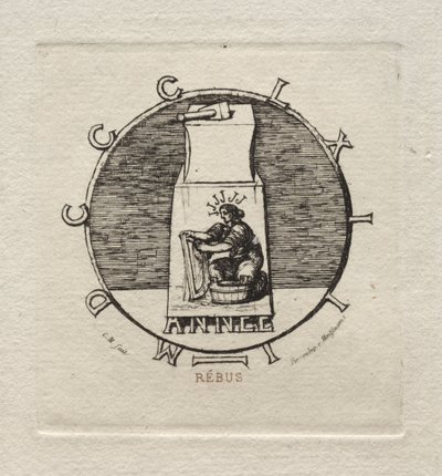 Rebus: Her ligger den gamle vendetta, 1863. af Charles Meryon