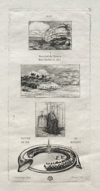 Rebus: Nej, Morny er ikke død, for han gifter sig igen, 1866. af Charles Meryon