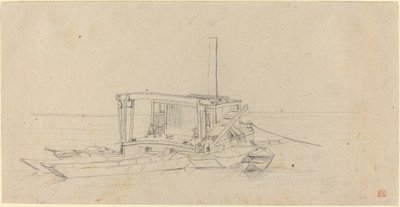 River Dredges og Lightere af Charles Meryon