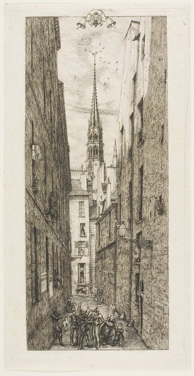 Rue des Chantres, Paris af Charles Meryon