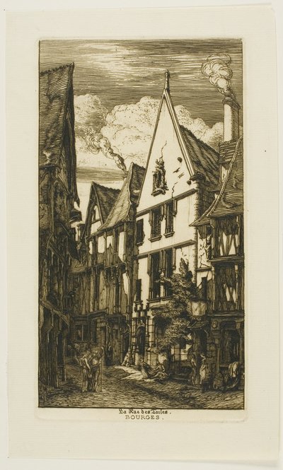 Rue des Toiles, Bourges af Charles Meryon