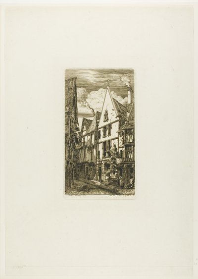 Rue des Toiles, Bourges af Charles Meryon
