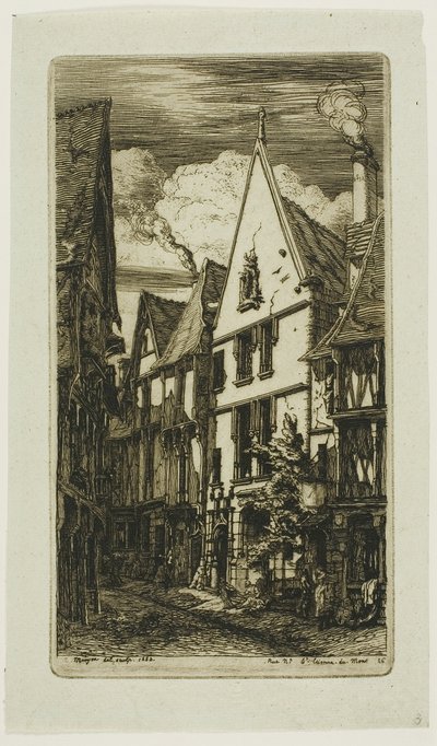 Rue des Toiles, Bourges af Charles Meryon