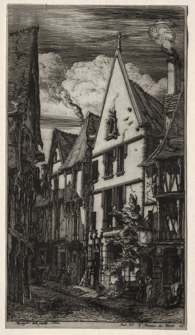 Rue des Toiles, Bourges af Charles Meryon