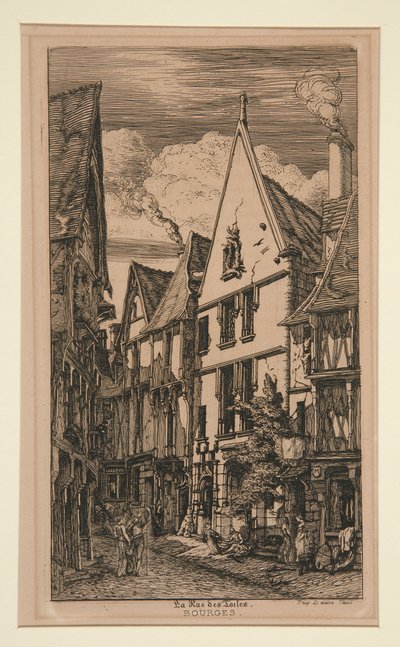 Lærredernes gade, ? Bourges af Charles Meryon