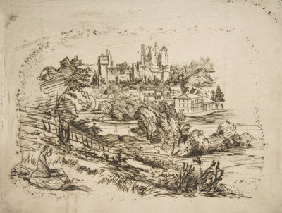 Ruinerne af Château de Pierrefonds Ruinerne af Château de Pierrefonds, efter Viollet-le-Du..., 1858. af Charles Meryon