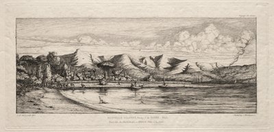 Notfiskeri ud for Charcoal Burners Point, Akaroa, Banks Peninsula, 1845, 1863. af Charles Meryon