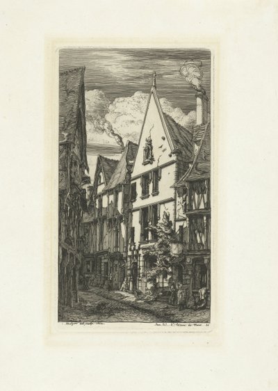 Straat Rue des Toiles i Bourges Rue des Toiles i Bourges af Charles Meryon