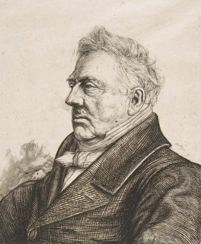 Den bretonske arkæolog Louis Jacques Marie Bizeul, efter et fotografi, 1861. af Charles Meryon