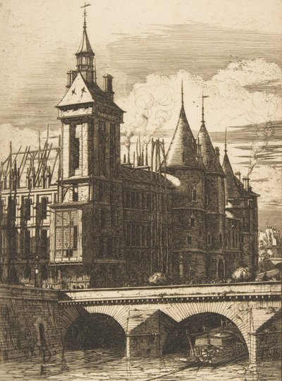 Klokketårnet, Paris, 1852. af Charles Meryon
