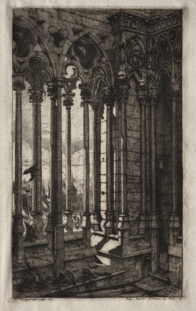 The Etchings of Paris: The Gallery of Notre Dame, 1853. af Charles Meryon