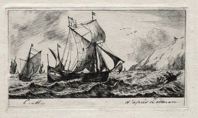 The Galliot af Jean de Vyl af Rotterdam, 1850. af Charles Meryon