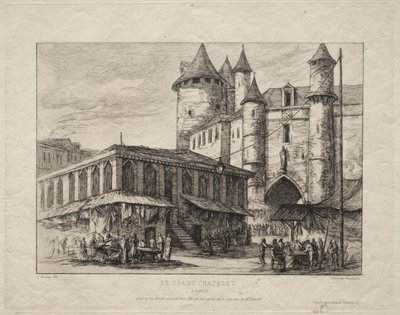 The Grand Châtelet, Paris, omkring 1780 af Charles Meryon