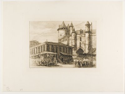 The Grand Châtelet, Paris, ca. 1780, efter en tidligere tegning af Charles Meryon