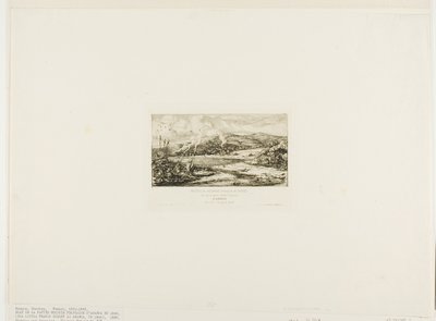 Den lille franske koloni ved Akaroa, 1845 af Charles Meryon