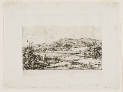 Den lille franske koloni ved Akaroa, 1845 af Charles Meryon