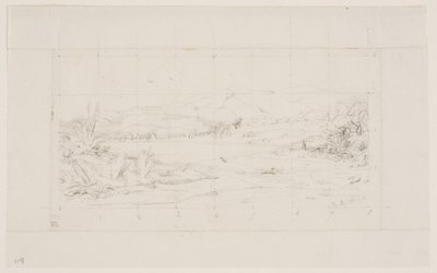 Den lille franske koloni i Akaroa, 1845 af Charles Meryon