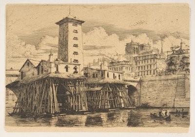 Notre-Dame-pumpen, Paris af Charles Meryon