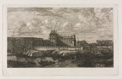 Det gamle Louvre fra et maleri af Zeeman, 1651 af Charles Meryon