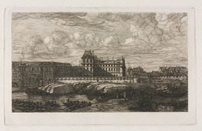 Det gamle Louvre fra et maleri af Zeeman, 1651, 1866. af Charles Meryon