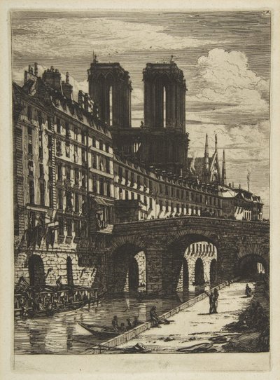 Petit Pont, Paris af Charles Meryon