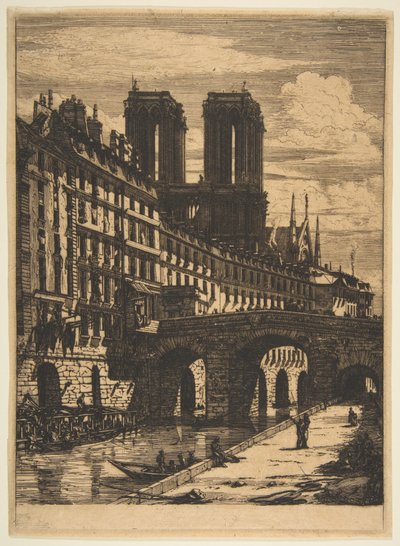 Petit Pont, Paris af Charles Meryon