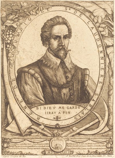 René Laudonnière Sablais (de Burdigale) af Charles Meryon after Crispijn de Passe I
