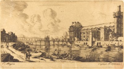 Tusindpavillonen. og en del af Louvre af Charles Meryon after Reinier Nooms, called Zeeman