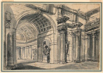 Arkitektonisk Fantasy: Palace Interiør af Charles Michel Ange Challe
