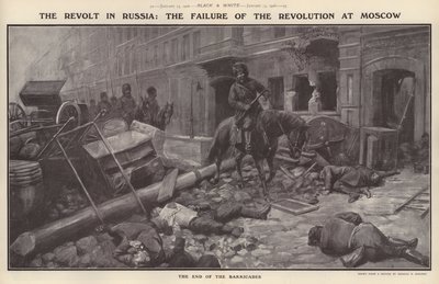 Oprøret i Rusland: Revolutionens fiasko i Moskva (litho) af Charles Mills (after) Sheldon