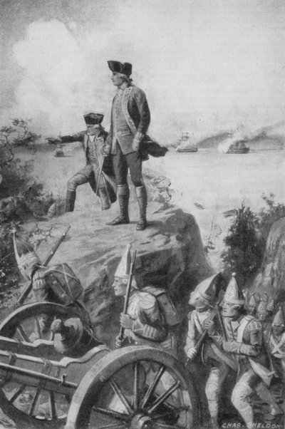 General Wolfe ser ned på Quebec af Charles Mills after Sheldon