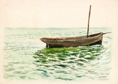 Jolle (bodycolour) af Charles Napier Hemy