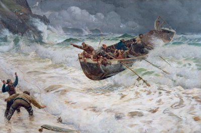 Hvordan båden kom hjem, 1886 af Charles Napier Hemy