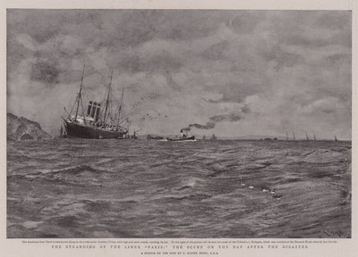 Strandingen af de lineære par, scenen på dagen efter katastrofen af Charles Napier Hemy