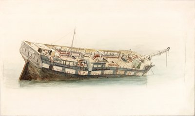 Wreck of a Man of War (kropsfarve) af Charles Napier Hemy