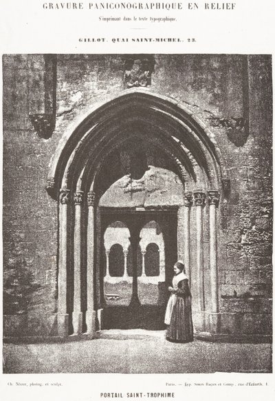 Saint-Trophime-porten; Indgangen til klostergården, Arles, Saint-Trophime-metropolitankirken af Charles Nègre