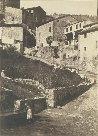 En gade i Grasse, 1852. af Charles Nègre