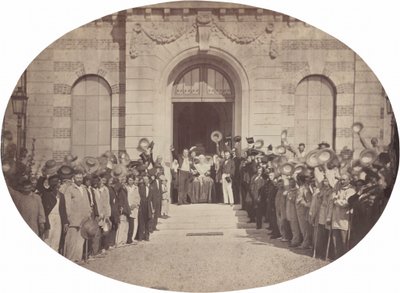 Asile Impérial de Vincennes: Hilsen til kejseren den 15. august 1859 (foto) af Charles Nègre