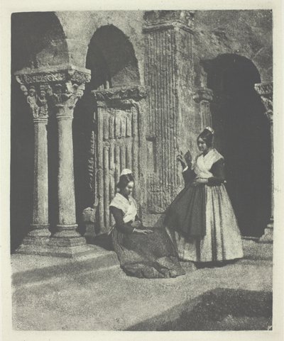 To kvinder fra Arles i klosteret Saint-Trophime i Arles af Charles Nègre