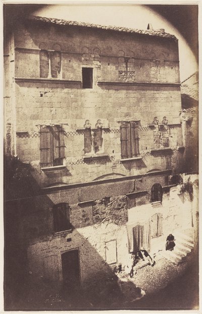 Facade af et romansk hus i Saint-Gilles du Gard af Charles Nègre