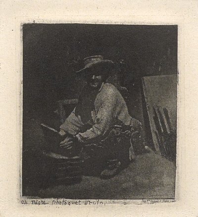 [The Crouching Mason] af Charles Nègre