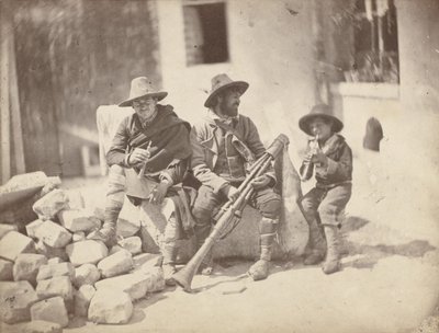 Pifférari Assis, italienske gademusikanter (i gården, 21 Quai de Bourbon) af Charles Nègre