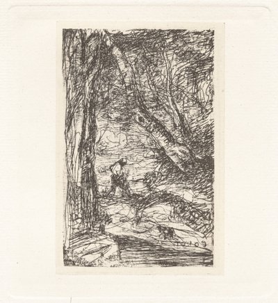 Plade XI – Træskæreren (Plade XI – Træskæreren) af Charles Nègre, Jean Baptiste Camille Corot, André Jammes