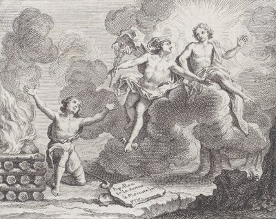 Apollo, Mercury, and the Shepherdesses, Fable X in La Motte, Fables Nouvelles, 1719., 1719. af Charles Nicolas Cochin