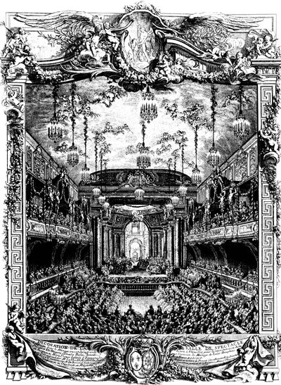 Udsmykning af en hal i Versailles, Frankrig, 1745. af Charles Nicolas Cochin