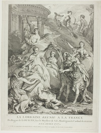 La Lorraine reunie a la France (Lorraine genforenet med Frankrig) af Charles Nicolas Cochin I