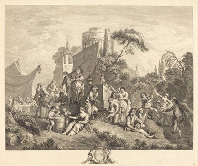 Landsbymesse af Charles Nicolas Cochin I after François Boucher