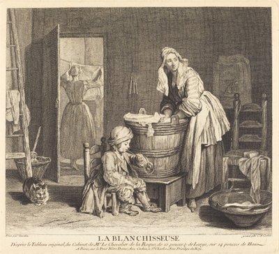 Vaskeren af Charles Nicolas Cochin I after Jean Siméon Chardin