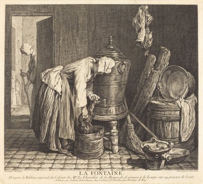 Springvand af Charles Nicolas Cochin I after Jean Siméon Chardin