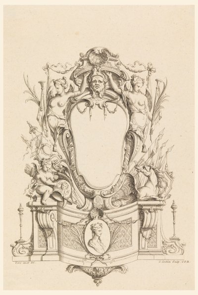 Design til patron fra "Newly Invented Cartridges" af Charles Nicolas Cochin the younger